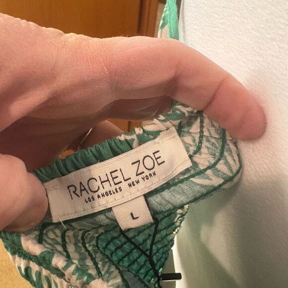 Rachel Zoe linen‎ blend tropical green halter crop top size L NEW - Picture 4 of 8